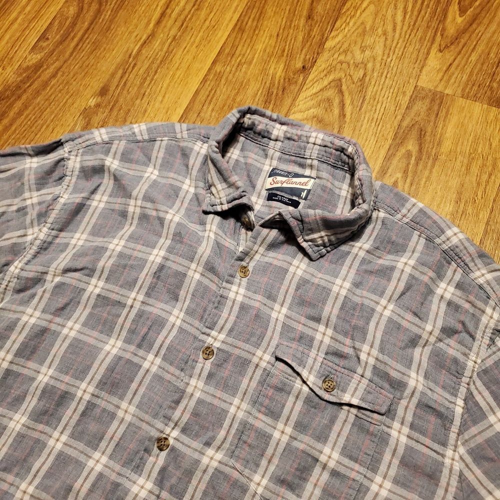 Johnnie O Surflannel‎ Shirt Men 2 XL Blue Pink Plaid Button Down Pink Lined